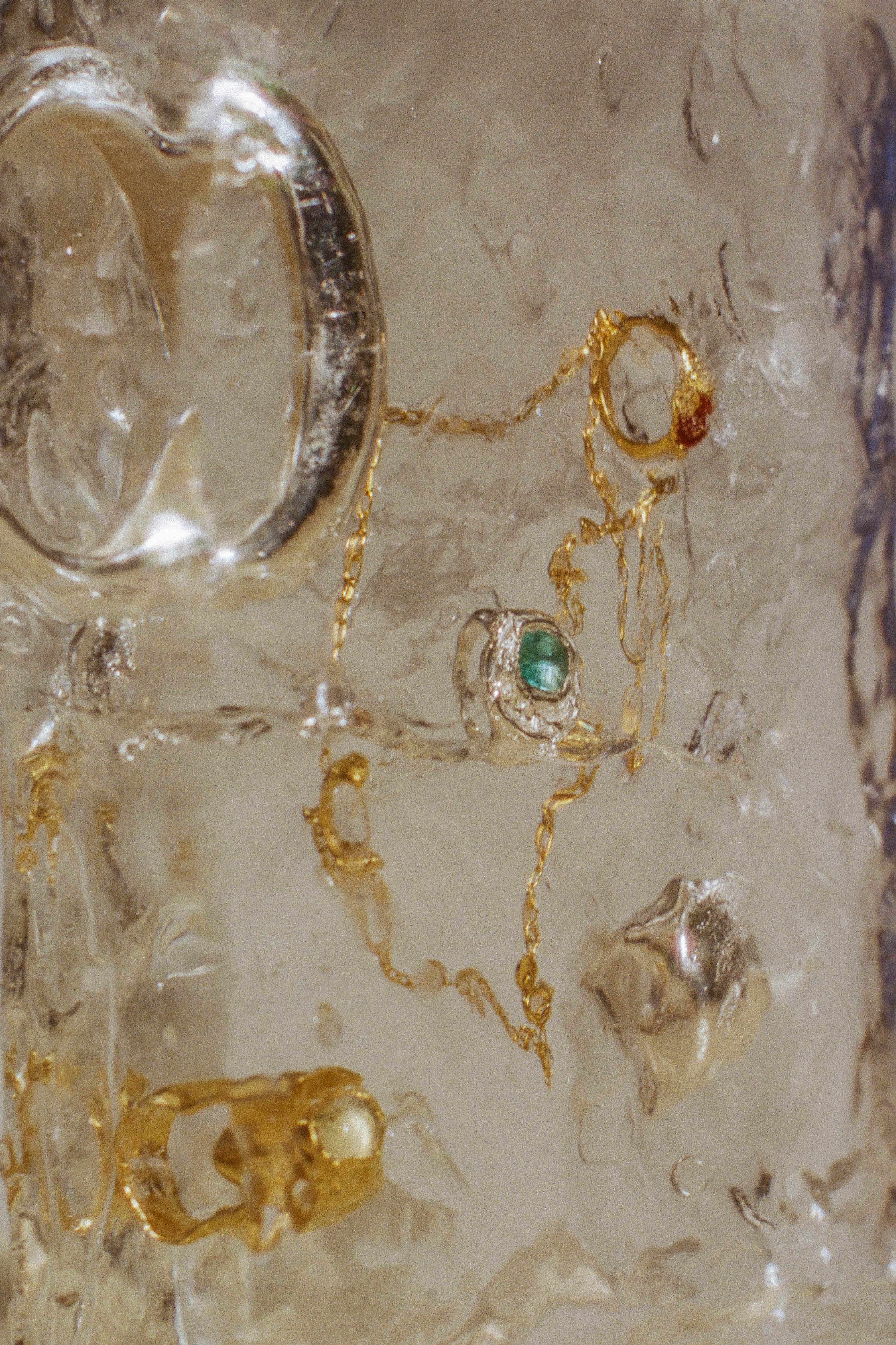 sterling silver aquamarine hand formed textured ring