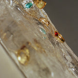 sterling silver aquamarine hand formed textured ring