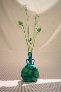 LARGE PHOENICIAN GLASS VASE IN TRUMPETS - Hebron Glass