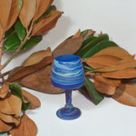 cobalt Palestinian mineral handblown glass round drinking goblet