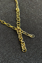 Load image into Gallery viewer, 14k gold plated brass rectangular circle chain necklace