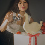 stainless steel silver swan lemon squeezer