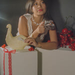 stainless steel silver swan lemon squeezer