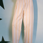 cotton polyamide beige striped chef pants