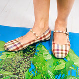 deadstock plaid leather mary jane shoe