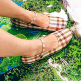 deadstock plaid leather mary jane shoe