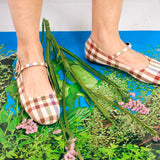 deadstock plaid leather mary jane shoe