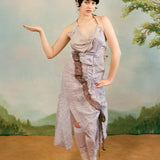 RUCHED DRESS IN VIOLET