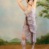 RUCHED DRESS IN VIOLET