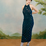 LILIAN MIDI DRESS IN NAVY