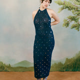 LILIAN MIDI DRESS IN NAVY