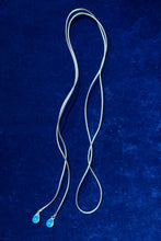 Load image into Gallery viewer, grey nylon cord glass bead versatile tie necklace