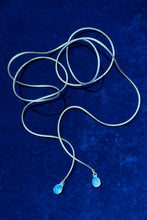 Load image into Gallery viewer, grey nylon cord glass bead versatile tie necklace