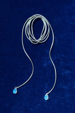 Load image into Gallery viewer, grey nylon cord glass bead versatile tie necklace