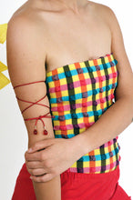 Load image into Gallery viewer, red nylon cord glass bead versatile tie necklace