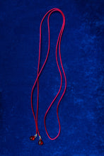Load image into Gallery viewer, red nylon cord glass bead versatile tie necklace