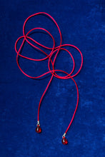 Load image into Gallery viewer, red nylon cord glass bead versatile tie necklace
