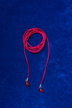 Load image into Gallery viewer, red nylon cord glass bead versatile tie necklace