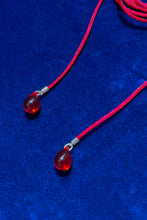 Load image into Gallery viewer, red nylon cord glass bead versatile tie necklace