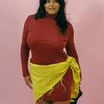 burgundy cotton rib long sleeve turtleneck mini dress