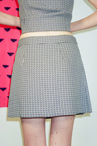 90s style wrap mini skirt in tweed