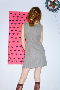 90s style wrap mini skirt in tweed