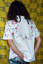 Load image into Gallery viewer, MADEIRA BUTTON UP SHIRT IN RED AND BLUE HEARTS