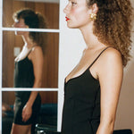 recycled polyester sculpted little black dress