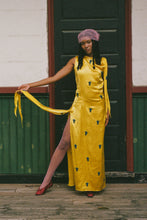 Load image into Gallery viewer, SARONG DRESS IN YELLOW AND BLUE MASHROO