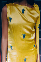 Load image into Gallery viewer, SARONG DRESS IN YELLOW AND BLUE MASHROO