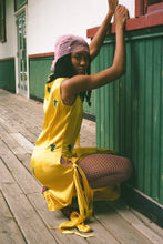 Load image into Gallery viewer, SARONG DRESS IN YELLOW AND BLUE MASHROO