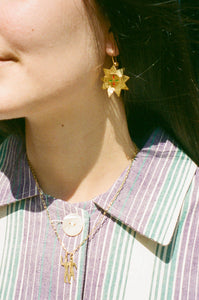 gold plated silver delicate people pendants on chain