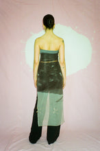 Load image into Gallery viewer, strapless mesh maxi dress in taupe and graphics