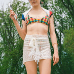 white pvc cotton lace mini bistro apron