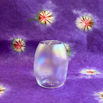 small iridescent sculptured handblown glass vase