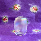 small iridescent sculptured handblown glass vase