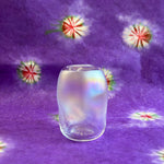 small iridescent sculptured handblown glass vase