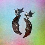 MOON EARRINGS IN WHITE BRONZE