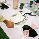 cotton poly dinner host black napkin bow holder