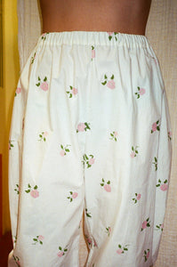 NATASHA PJ PANTS IN WHITE ROSE