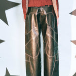 high waisted natural rubber black cargo pants