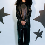 high waisted natural rubber black cargo pants