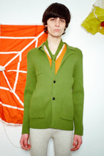 Load image into Gallery viewer, alien green ribbed fitted twink workwear and cozy wear blazer