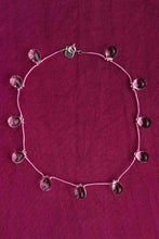 Load image into Gallery viewer, clear vintage Czech glass beaded pink cord necklace