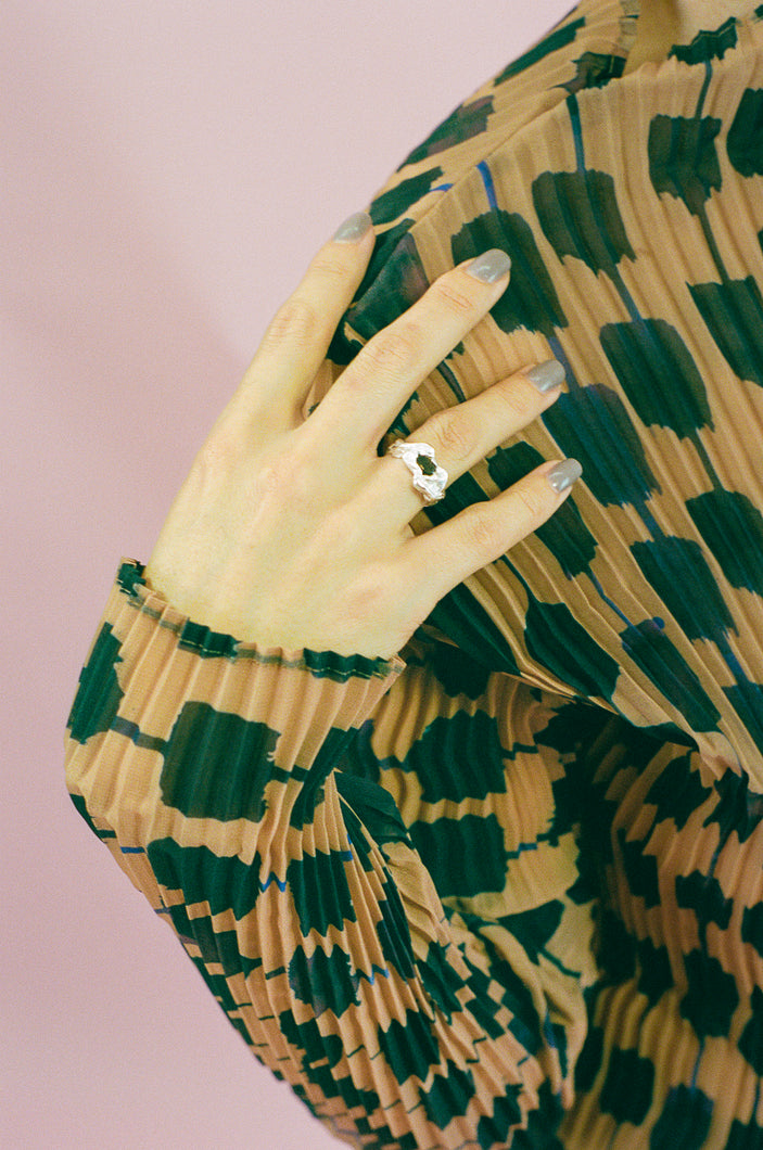 OLA RING IN SILVER/BROWN