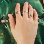 14k yellow gold dainty ring with sapphire center