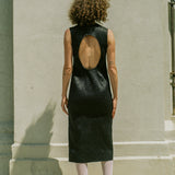 OPEN BACK DRESS IN BLACK