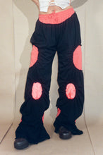 Load image into Gallery viewer, orange and black panelled cotton track pants