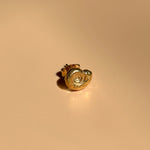 18k gold plated brass spiral shell stud earring
