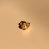 18k gold plated brass spiral shell stud earring
